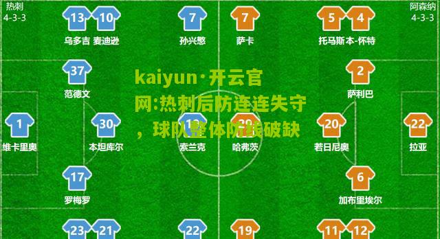 kaiyun·开云官网:热刺后防连连失守，球队整体防线破缺