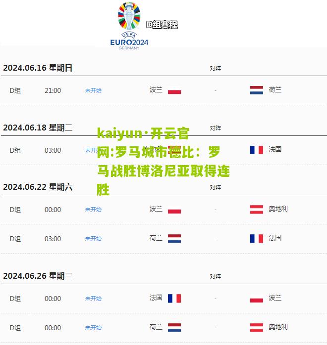 kaiyun·开云官网:罗马城市德比：罗马战胜博洛尼亚取得连胜