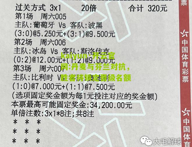 kaiyun·开云官网:丹麦与芬兰对抗，胜者将锁定晋级名额