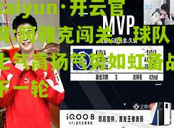 kaiyun·开云官网:阿雅克闯关，球队士气高扬气势如虹备战下一轮
